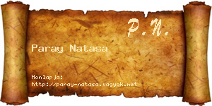 Paray Natasa névjegykártya